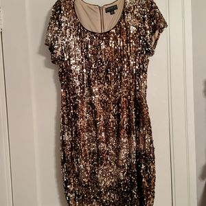 Gold sequin dress
